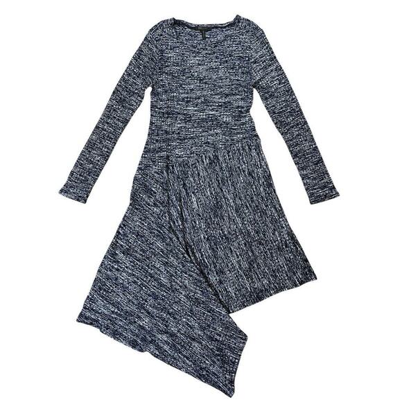 BCBG Maxazria Womens Knit Dress Asymmetrical Long Sleeve Fit & Flare Size Large - Picture 1 of 8
